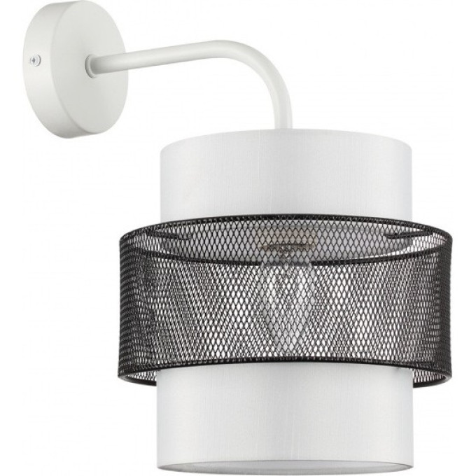 Бра LUMION ANIMAISA 8002/1W MODERNI LN24 Е27 60W 220V белый, черный металл/металл, текстиль
