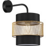 Бра LUMION ANIMAISA 8003/1W MODERNI LN24 Е27 60W 220V черный/черный, золотой металл/металл, текстиль