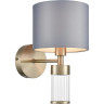 Бра LUMION DAMONA 8108/1W MODERNI LN25 E14 40W 220V латунь титаниум/серый, металл/текстиль/стекло