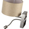 Бра LUMION NIKKI 8250/2W MODERNI LN25 000 Е14 40W+ LED 3W 4000K 220V никель/бежевый, металл/текстиль