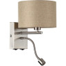 Бра LUMION NIKKI 8250/2W MODERNI LN25 000 Е14 40W+ LED 3W 4000K 220V никель/бежевый, металл/текстиль