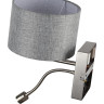 Бра LUMION NIKKI 8251/2W MODERNI LN25 000 Е14 40W + LED 3W 4000K 220V никель/серый, металл/текстиль