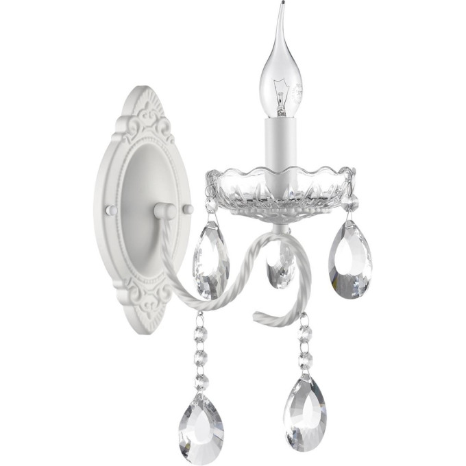 Бра LUMION SNOW CLASSI LN25 8189/1W E14 1*40W 220V белый металл/хрусталь