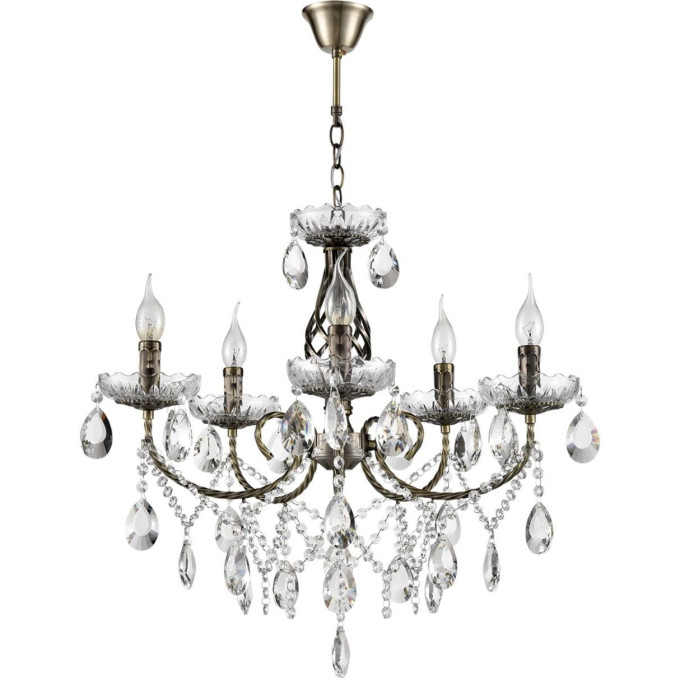 Люстра LUMION LINN CLASSI LN25 8190/5 E14 5*40W 220V античная бронза, металл/хрусталь