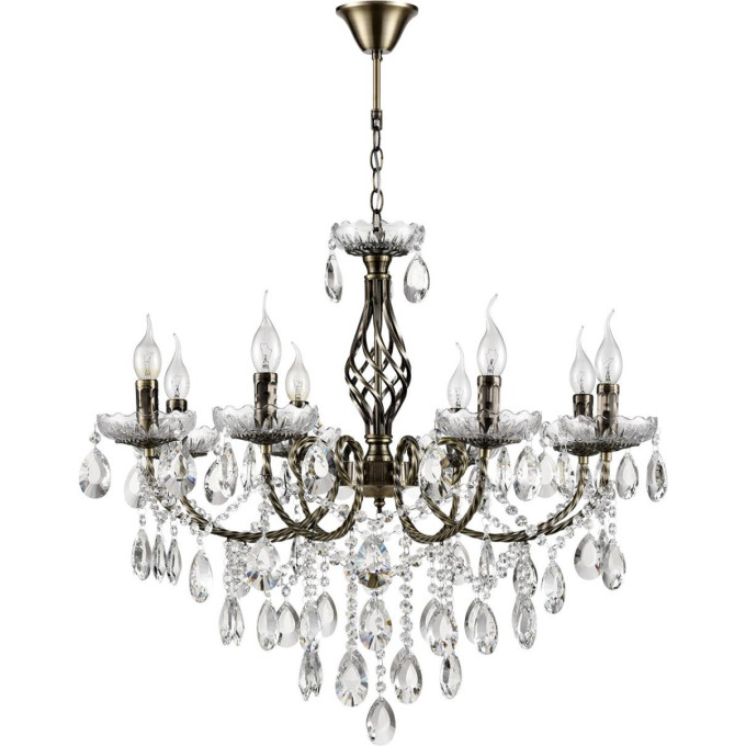 Люстра LUMION LINN CLASSI LN25 8190/8 E14 8*40W 220V античная бронза, металл/хрусталь