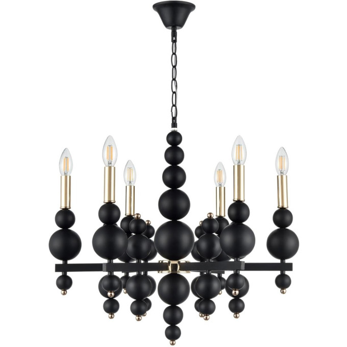 Люстра LUMION NANA 8106/6 MODERNI LN25 Е14 6*40W 220V черный/золото, металл