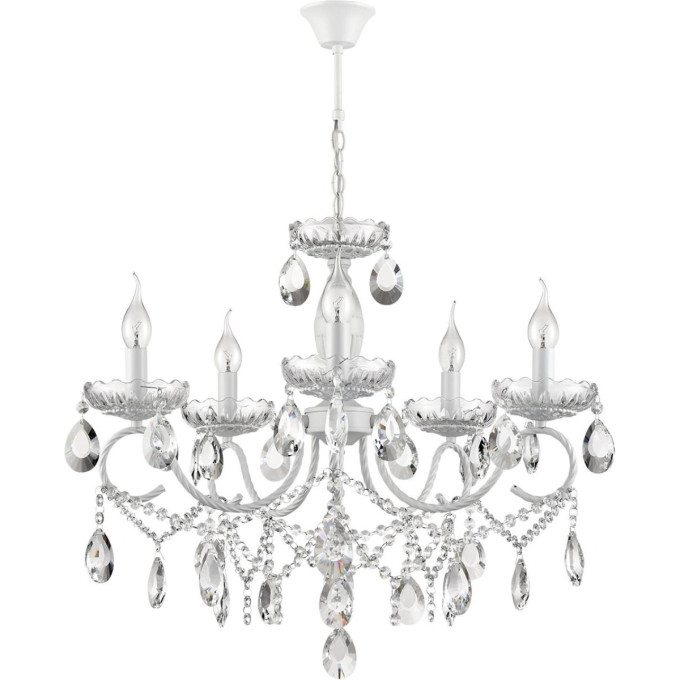 Люстра LUMION SNOW CLASSI LN25 8189/5 E14 5*40W 220V белый, металл/хрусталь