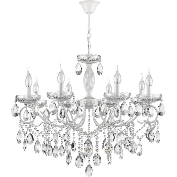 Люстра LUMION SNOW 8189/8 CLASSI LN25 E14 8*40W 220V белый, металл/хрусталь