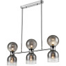 Люстра на штанге LUMION TAUNA 8114/6 MODERNI LN25 G9 3*30W + E14 3*40W 220V хром/дымчатый, металл/стекло