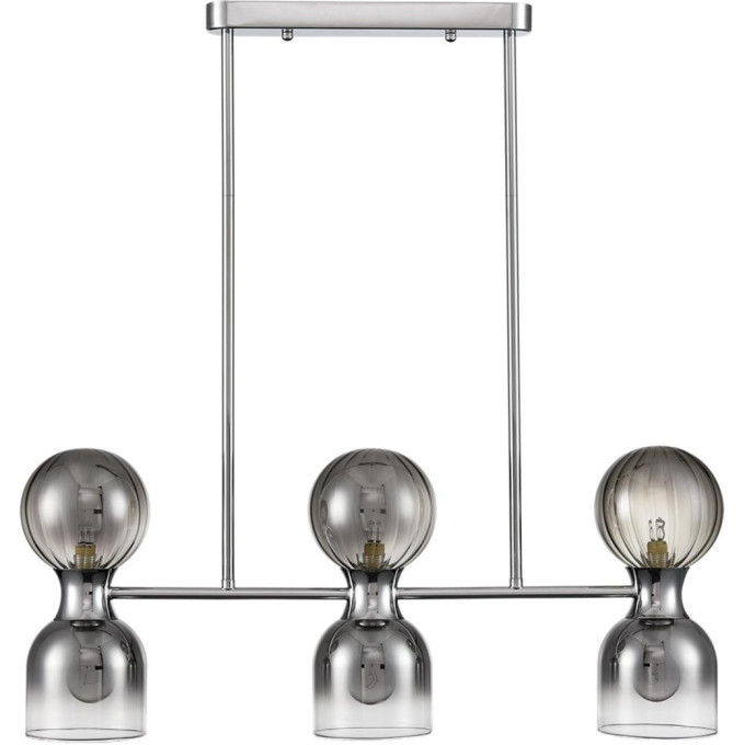 Люстра на штанге LUMION TAUNA 8114/6 MODERNI LN25 G9 3*30W + E14 3*40W 220V хром/дымчатый, металл/стекло