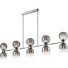 Люстра на штанге LUMION TAUNA 8114/10 MODERNI LN25 G9 5*30W + E14 5*40W 220V хром/дымчатый, металл/стекло