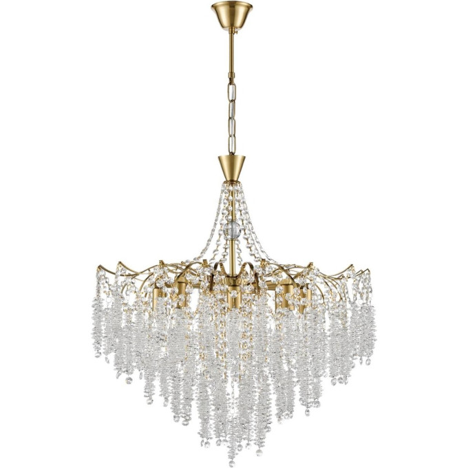 Люстра подвесная LUMION KRISTINA 8243/8 CLASSI LN25 E14 8*40W 220V латунь металл/хрусталь