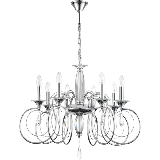 Люстра подвесная LUMION LAOKA 8032/8 CLASSI LN25 Е14 8*40W 220V хром, металл/хрусталь