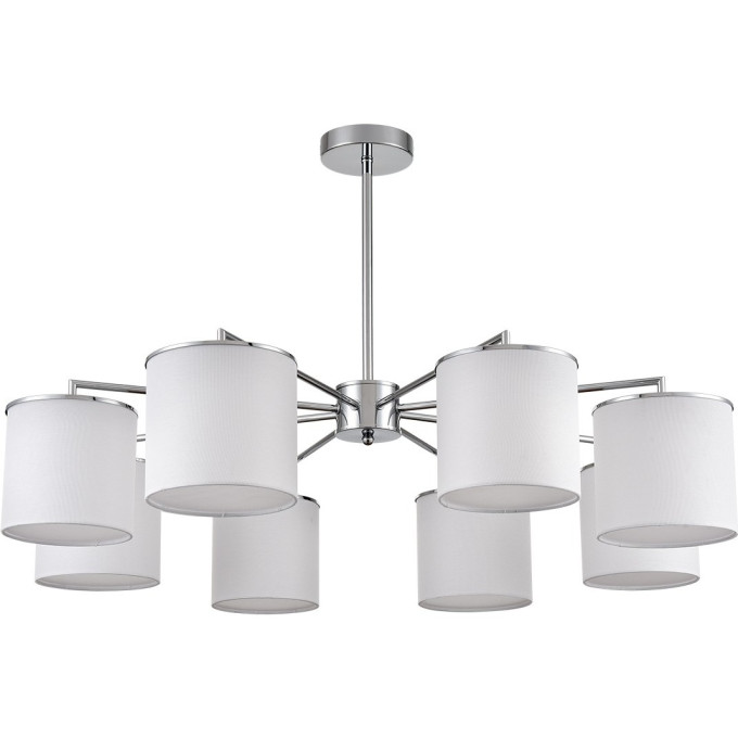 Люстра подвесная LUMION SUNTORI 6591/8 CLASSI LN24 E14 8*40W 220V хром/белый, металл/текстиль
