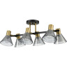 Люстра потолочная LUMION ANRIYA 8044/6C MODERNI LN24 Е14 6*40W 220V черный, латунь/дымчатый металл/стекло