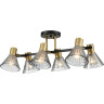 Люстра потолочная LUMION ANRIYA 8044/6C MODERNI LN24 Е14 6*40W 220V черный, латунь/дымчатый металл/стекло