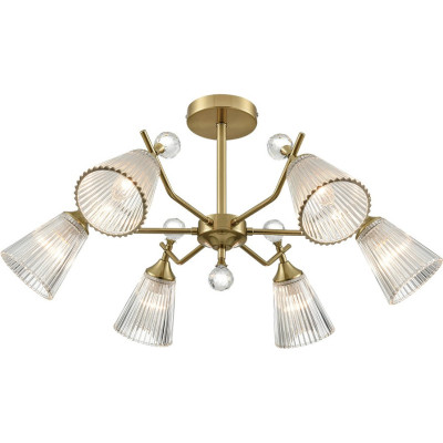 Люстра потолочная LUMION AURICA 8046/6C CLASSI LN24 Е14 6*40W 220V латунь/прозрачное стекло