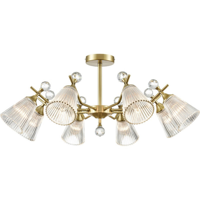 Люстра потолочная LUMION AURICA 8046/8C CLASSI LN24 Е14 8*40W 220V латунь/прозрачное стекло
