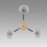Люстра потолочная LUMION COLANGE 8096/3C MODERNI LN25 267 Е27 3*60W 220V серый/серый металл, дерево/металл