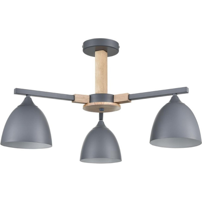 Люстра потолочная LUMION COLANGE 8096/3C MODERNI LN25 267 Е27 3*60W 220V серый/серый металл, дерево/металл