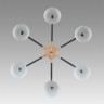 Люстра потолочная LUMION COLANGE 8096/6C MODERNI LN25 267 Е27 6*60W 220V серый/серый металл, дерево/металл
