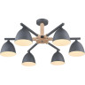 Люстра потолочная LUMION COLANGE 8096/6C MODERNI LN25 267 Е27 6*60W 220V серый/серый металл, дерево/металл