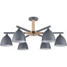Люстра потолочная LUMION COLANGE 8096/6C MODERNI LN25 267 Е27 6*60W 220V серый/серый металл, дерево/металл