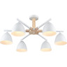 Люстра потолочная LUMION COLANGE 8095/6C MODERNI LN25 268 Е27 6*60W 220V белый/белый металл, дерево/металл
