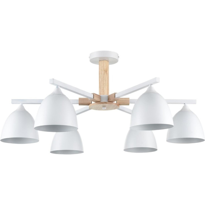 Люстра потолочная LUMION COLANGE 8095/6C MODERNI LN25 268 Е27 6*60W 220V белый/белый металл, дерево/металл