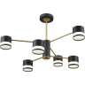 Люстра потолочная LUMION LANIKA 8240/6C COMFI LN25 LED GX53 6*7W 220V черный/латунь, металл/акрил