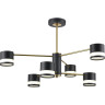 Люстра потолочная LUMION LANIKA 8240/6C COMFI LN25 LED GX53 6*7W 220V черный/латунь, металл/акрил