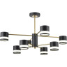 Люстра потолочная LUMION LANIKA 8240/8C COMFI LN25 LED GX53 8*7W 220V черный/латунь, металл/акрил