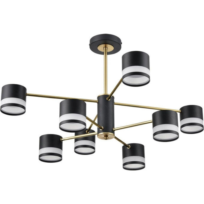 Люстра потолочная LUMION LANIKA 8240/8C COMFI LN25 LED GX53 8*7W 220V черный/латунь, металл/акрил