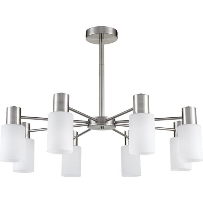 Люстра потолочная LUMION MAVE 8099/8C COMFI LN25 75 Е14 8*40W 220V никель/белый металл/стекло