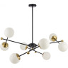 Люстра потолочная LUMION MELODY 6581/8 MODERNI LN24 E14 8*40W 220V черный, золотой/белый металл /стекло