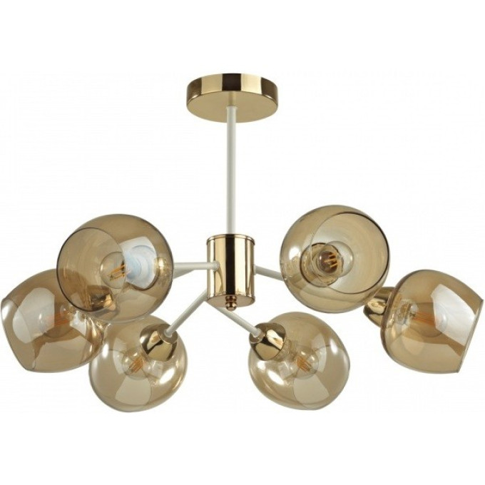 Люстра потолочная LUMION ODELL COMFI 5650/6C LN23 231 E27 6*60W 220V белый золотой