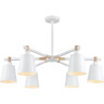 Люстра потолочная LUMION ROSALINA 8097/6C MODERNI LN25 269 Е27 6*60W 220V белый/белый металл, дерево/металл