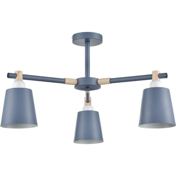 Люстра потолочная LUMION ROSALINA 8098/3C MODERNI LN25 271Е27 3*60W 220V синий/синий металл, дерево/металл