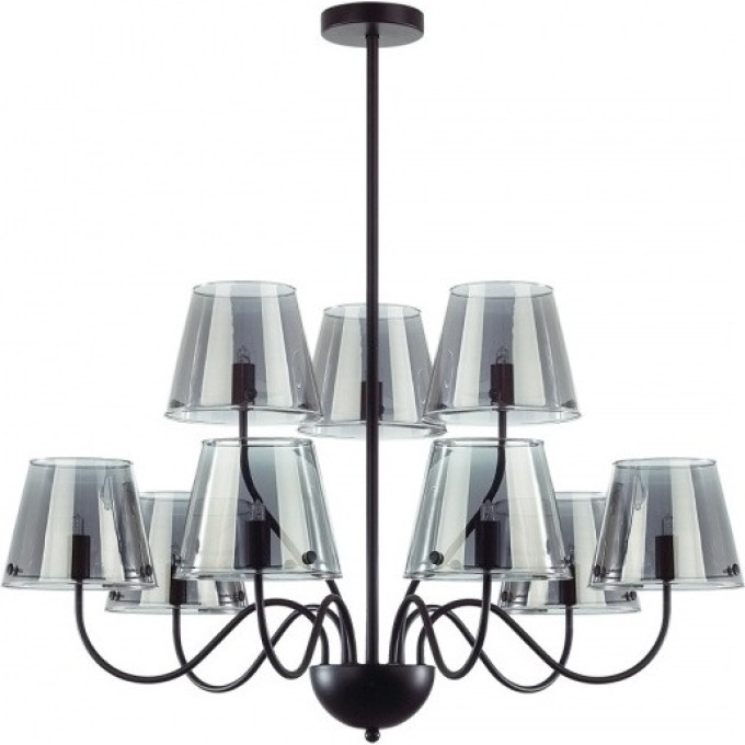 Люстра потолочная LUMION SMOKY 6570/9C MODERNI LN24 G9 9*20W 220V черный/дымчатый/металл/стекло