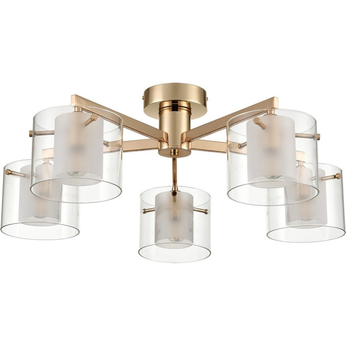 Люстра потолочная LUMION VERDI 6587/5C MODERNI LN24 E14 5*40W 220V золото/прозрачный, металл/стекло