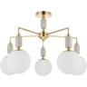 Люстра потолочная LUMION VIVIEN 6580/5C CLASSI LN24 E14 5*40W 220V французское золото, серый/белый металл, керамика/стекло
