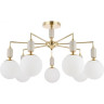 Люстра потолочная LUMION VIVIEN 6580/7C CLASSI LN24 E14 7*40W 220V французское золото, серый/белый металл, керамика/стекло