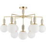 Люстра потолочная LUMION VIVIEN 6580/9C CLASSI LN24 E14 9*40W 220V французское золото, серый/белый металл, керамика/стекло