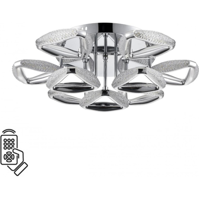 Люстра потолочная с ПДУ LUMION RUANA LEDIO LN25 8239/9CL LED 120W 3000-6000K 220V хром, металл/пластик