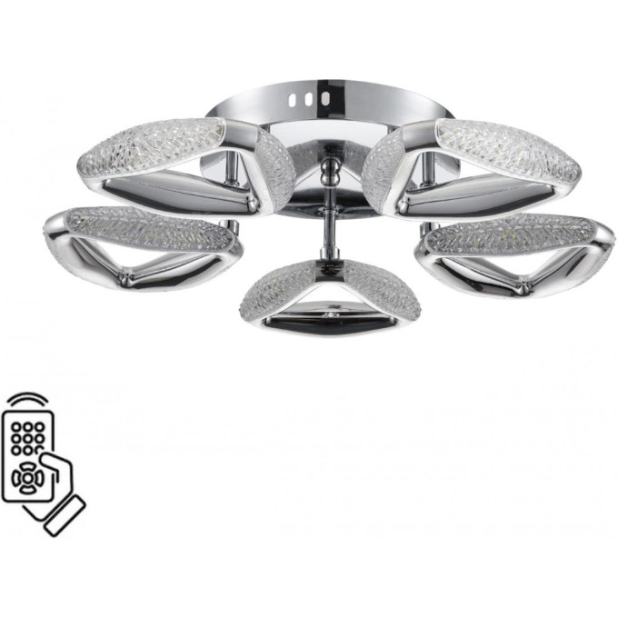 Люстра потолочная с ПДУ LUMION RUANA LEDIO LN25 8239/5CL LED 65W 3000-6000K 220V хром, металл/пластик