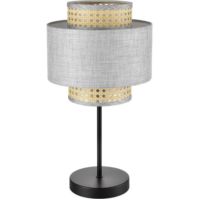 Настольная лампа LUMION LAUNA 8043/1T MODERNI LN25 Е27 1*60W 220V черный/серый/бежевый, металл/текстиль/ротанг