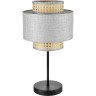 Настольная лампа LUMION LAUNA 8043/1T MODERNI LN25 Е27 1*60W 220V черный/серый/бежевый, металл/текстиль/ротанг