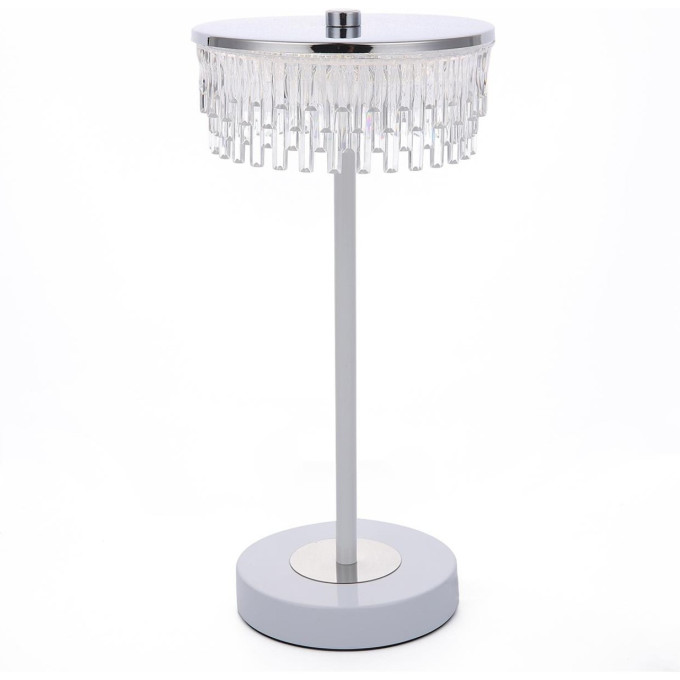 Настольная лампа LUMION SATIANA LEDIO LN25 8253/1TL LED 7W 4000К 220V серебро/белый/прозрачный, металл/акрил