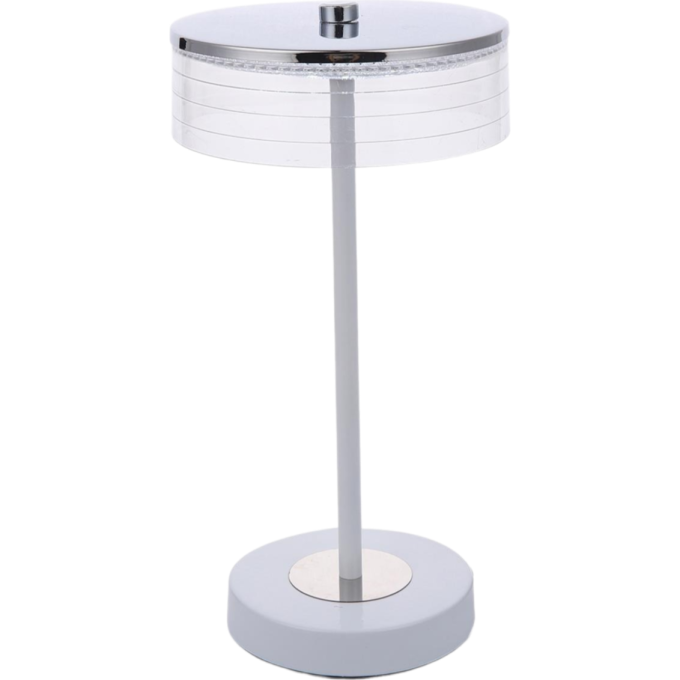 Настольная лампа LUMION SATIANA LEDIO LN25 8252/1TL LED 7W 400К 220V серебро/белый/прозрачный, металл/акрил