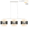 Подвес LUMION ANIMAISA 8002/3A MODERNI LN24 Е27 3*60W 220V белый, черный металл/металл, текстиль